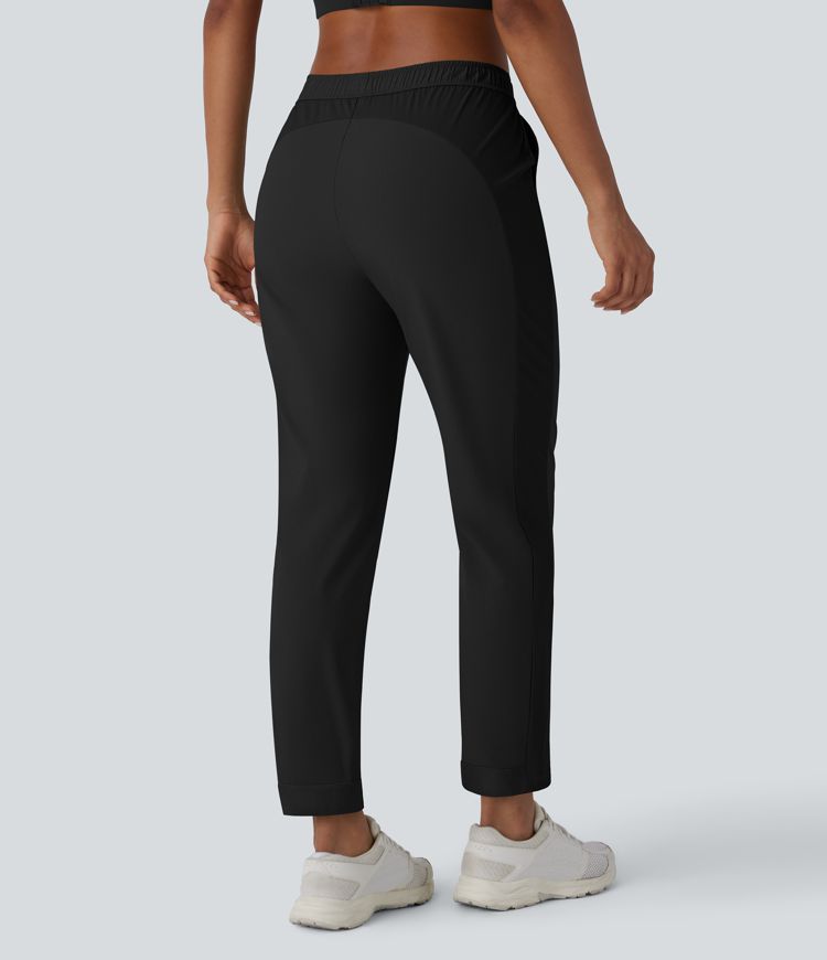 Mid Rise Drawstring Pocket Training Pants