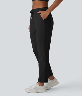Mid Rise Drawstring Pocket Training Pants