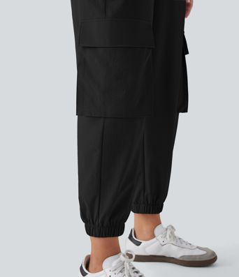 Pantalones Joggers Cargo Casuales de Cintura Alta con Bolsillos