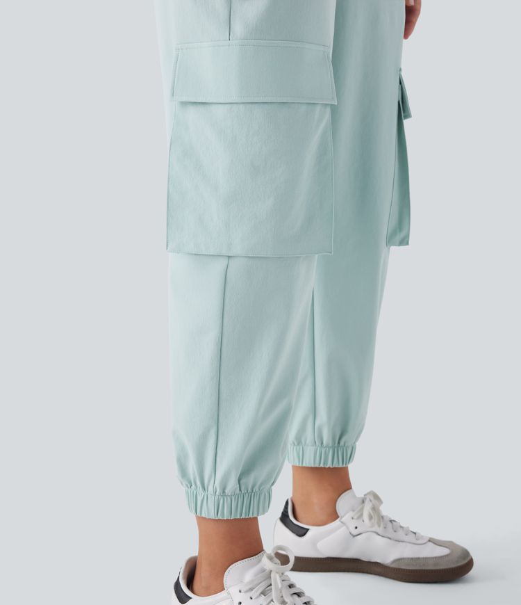 High Waisted Pockets Casual Cargo Joggers