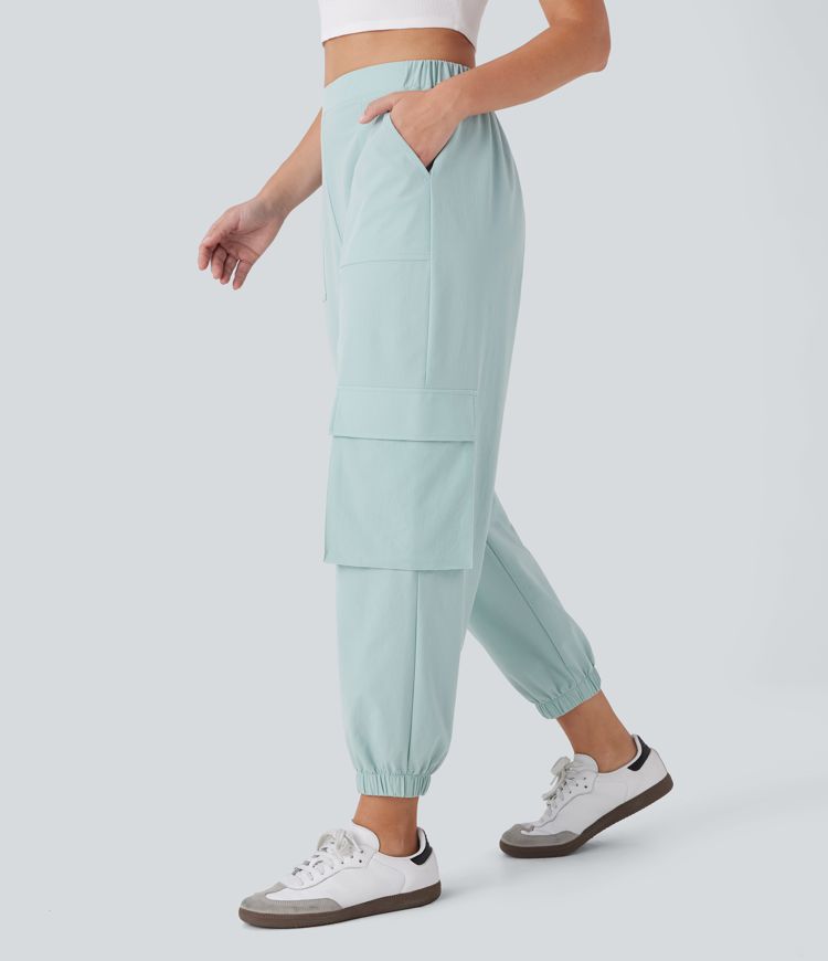 High Waisted Pockets Casual Cargo Joggers
