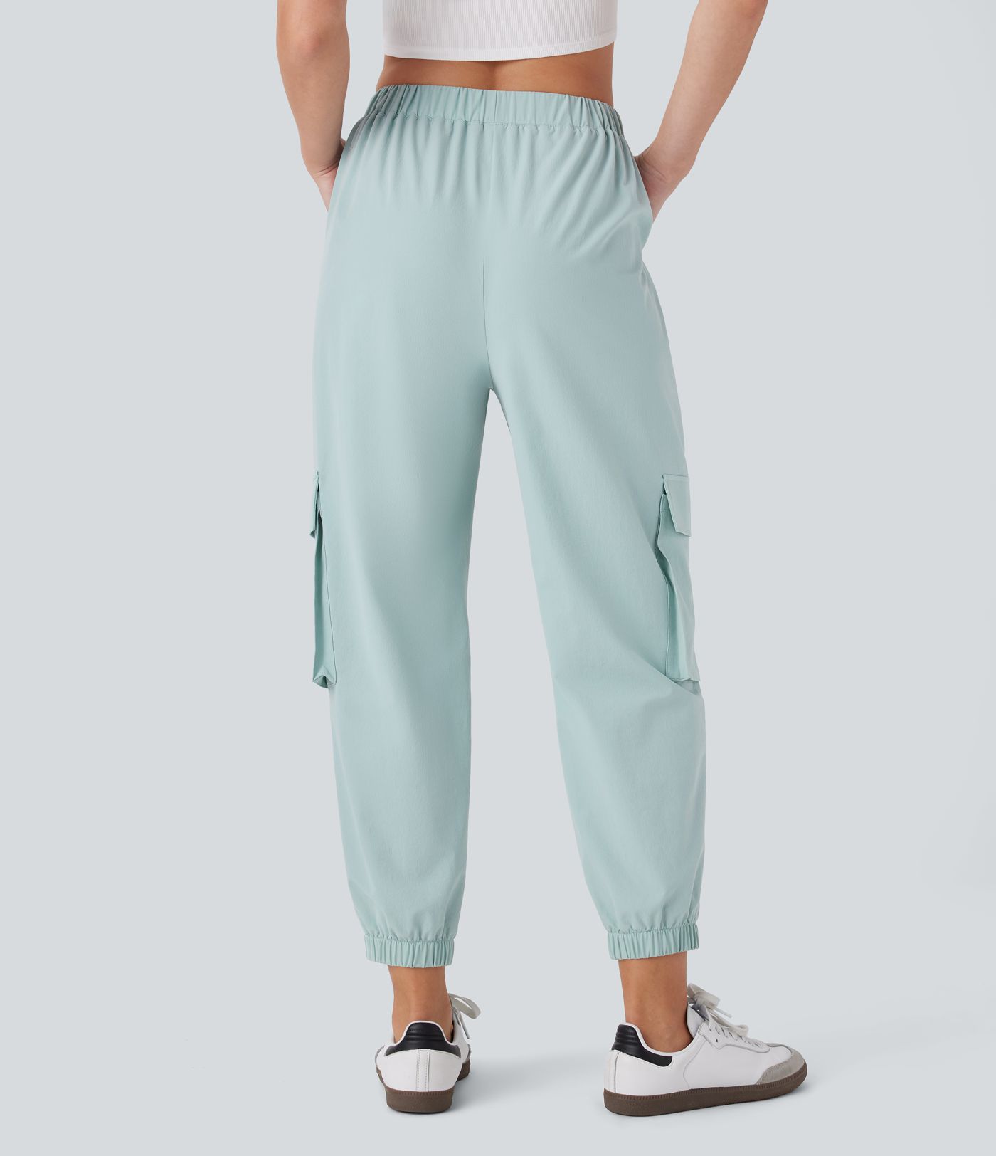 High Waisted Pockets Casual Cargo Joggers