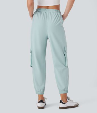 High Waisted Pockets Casual Cargo Joggers