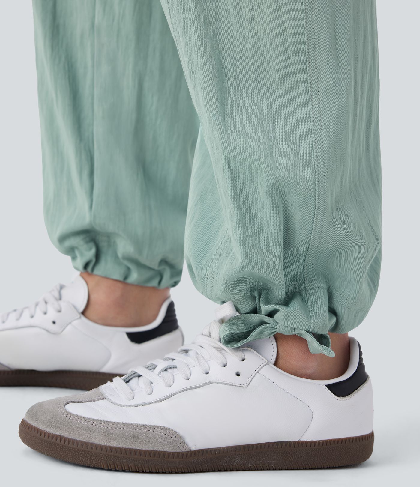 Mittelhoch Taschen Kordelzug Saum Cargo Freizeit Hose