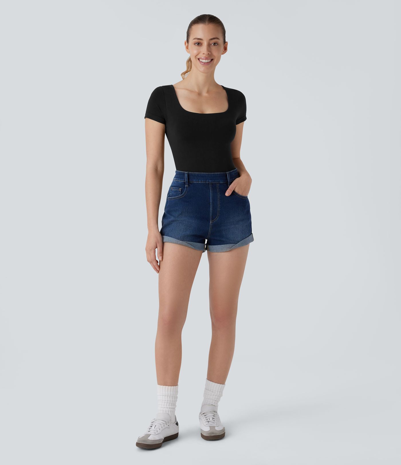 OneForm Seamless Flow U Neck 2-in-1 Skinny Lounge Top