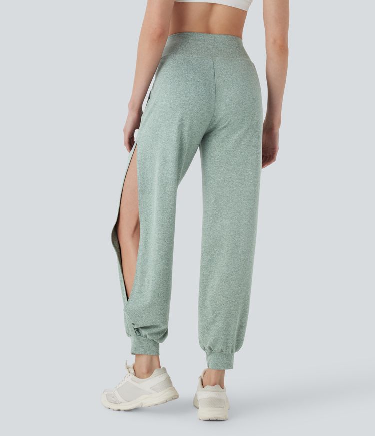 High Waisted Cut Out Casual Joggers with Pockets
