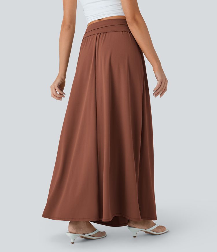 Разширена макси пола с висока талия, контрол на корема и джобове за ежедневно облекло