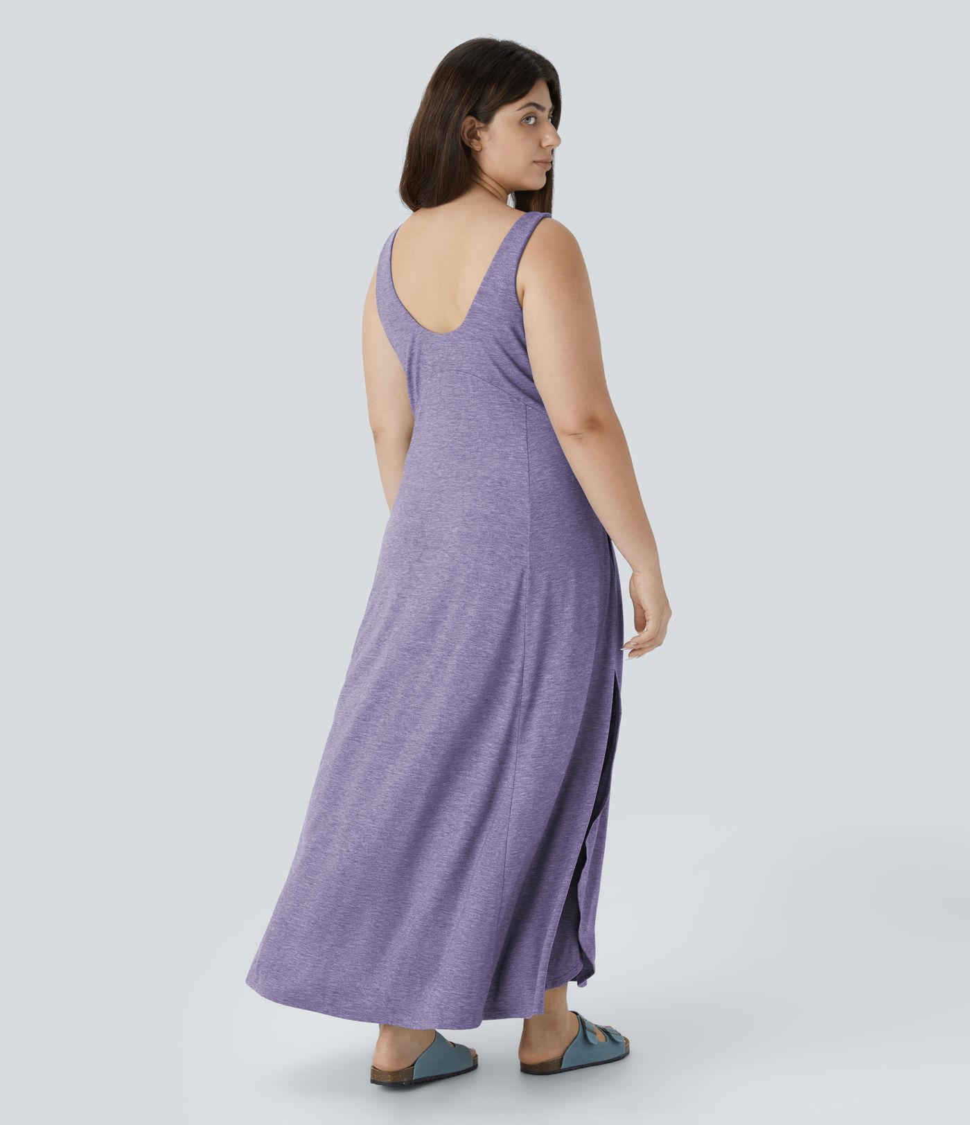 knee length dresses for ladies Women's Essential Flowy Sleeveless Maxi Dress
