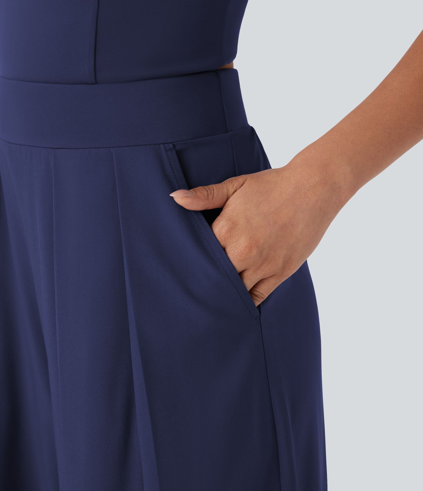 Breezeful™ Wide Leg Quick Dry Casual Slip Jumpsuit with Pockets-Easy Peezy Edition