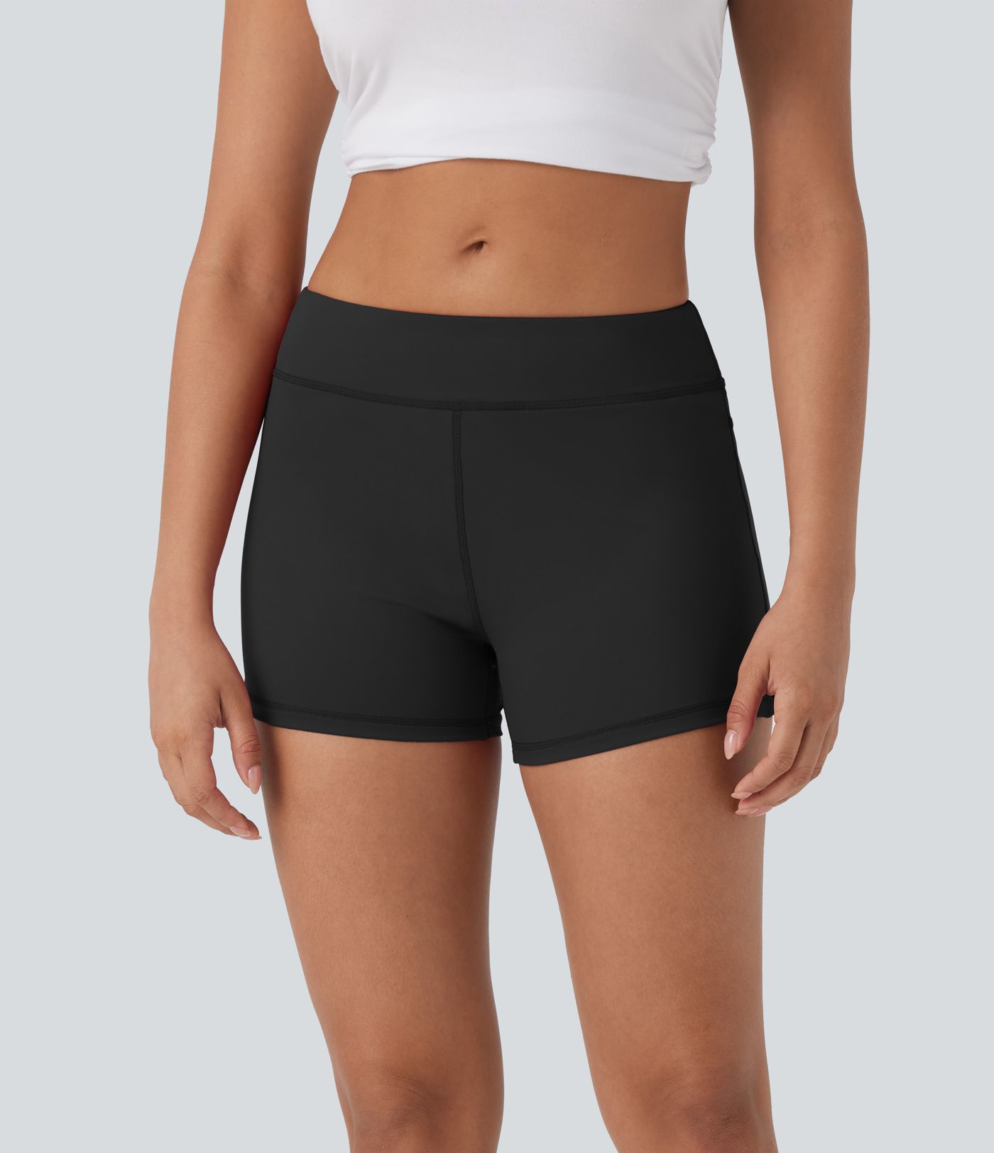 Shorts bikers de yoga de tiro bajo de 7.5cm con bolsillos