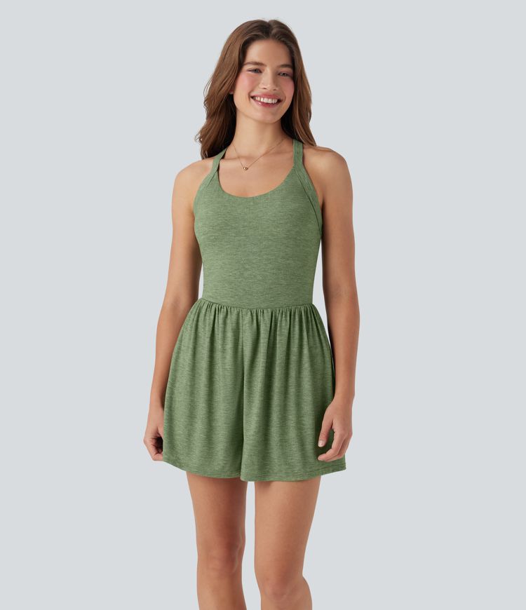 Padded 2-in-1 Romper with Pockets-Easy Peezy Edition