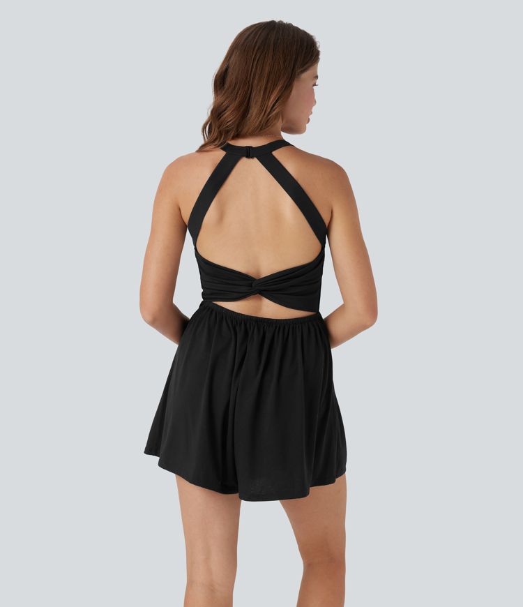 Padded 2-in-1 Romper with Pockets-Easy Peezy Edition