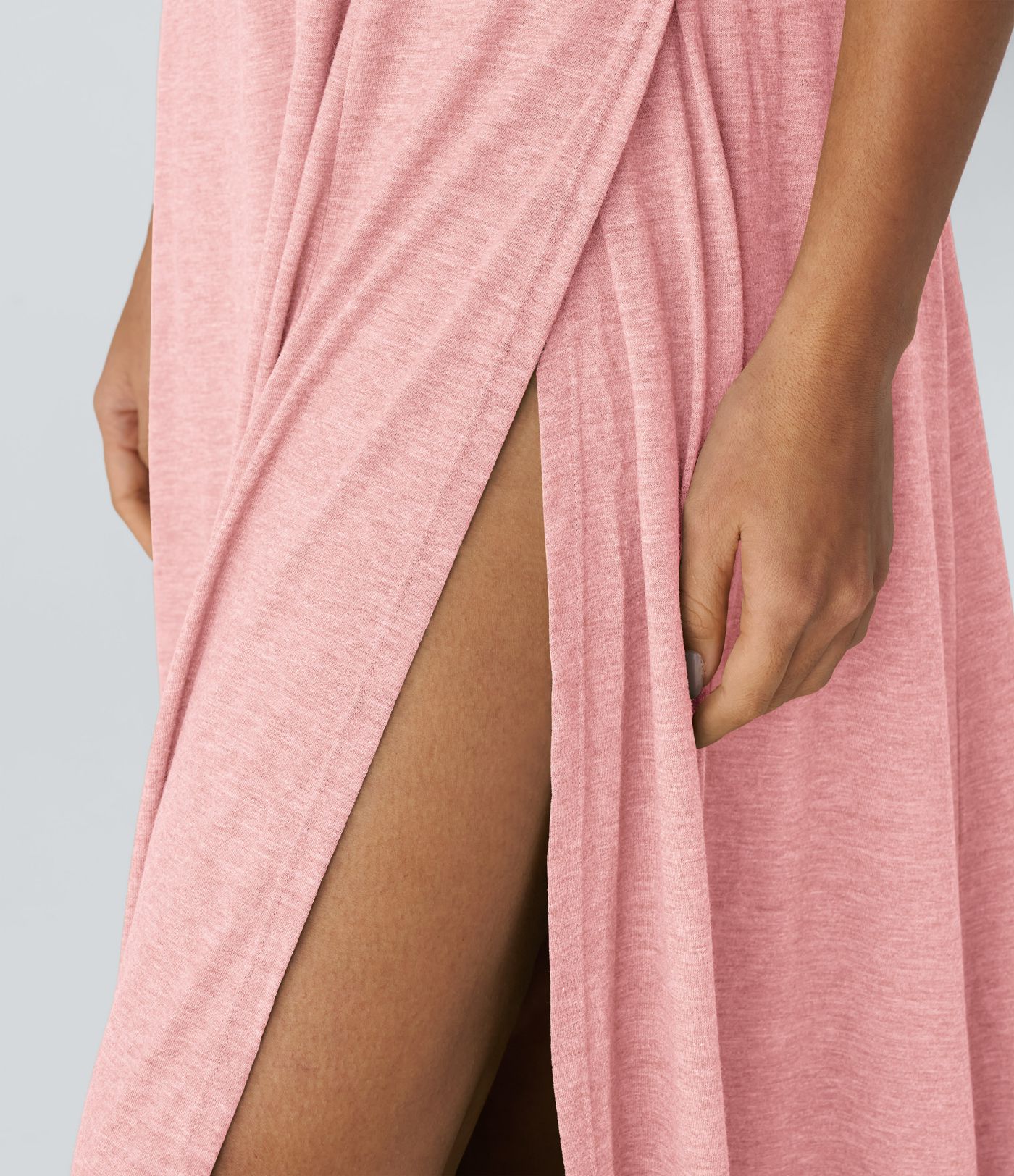 U Neck Backless Split Flowy Women Long Maxi Casual Tank Dress