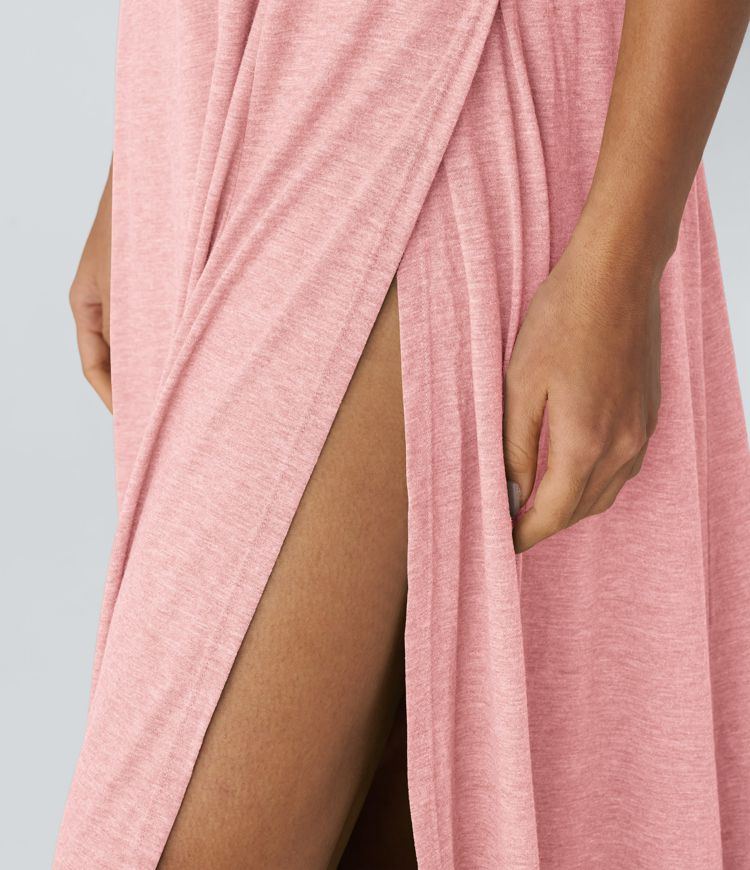 U Neck Flowy Maxi Casual Tank Dress