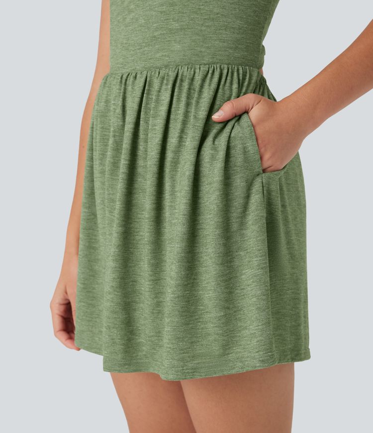 Padded 2-in-1 Romper with Pockets-Easy Peezy Edition