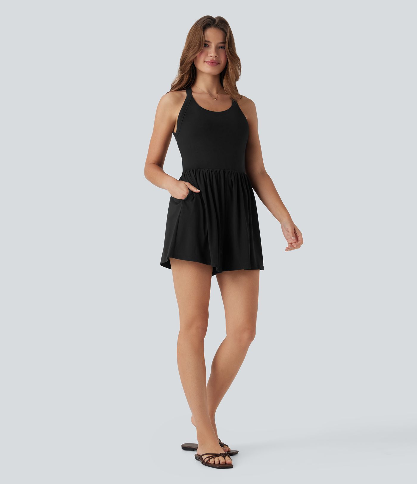 Padded 2-in-1 Romper with Pockets-Easy Peezy Edition