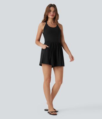 Padded 2-in-1 Romper with Pockets-Easy Peezy Edition