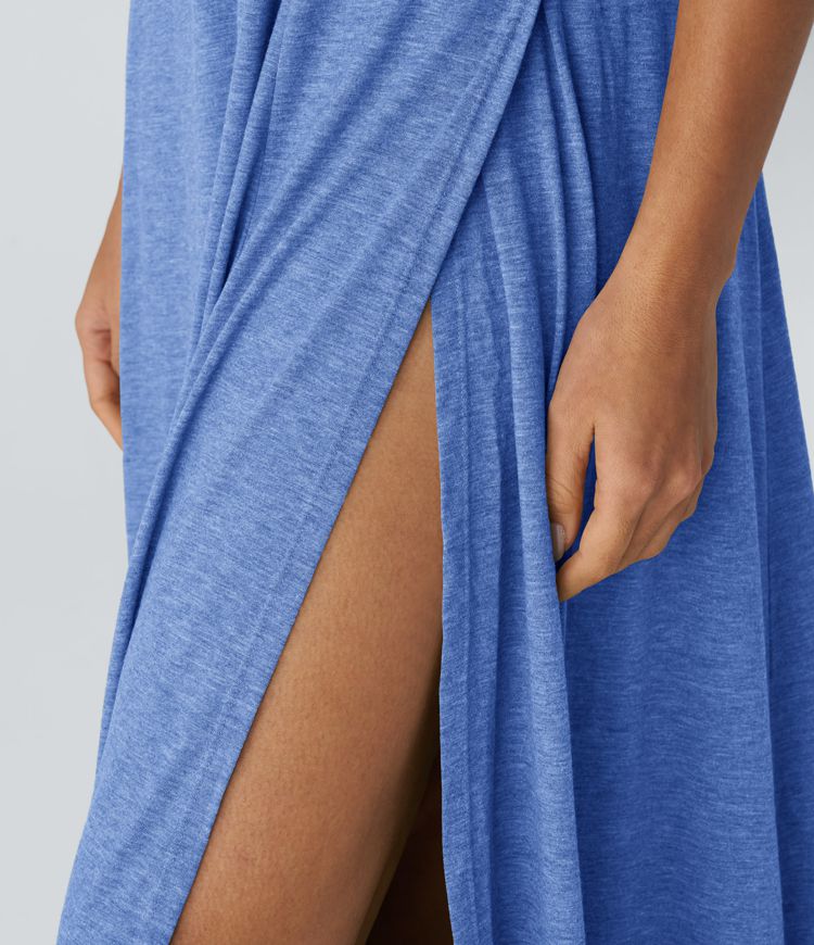 U Neck Flowy Maxi Casual Tank Dress