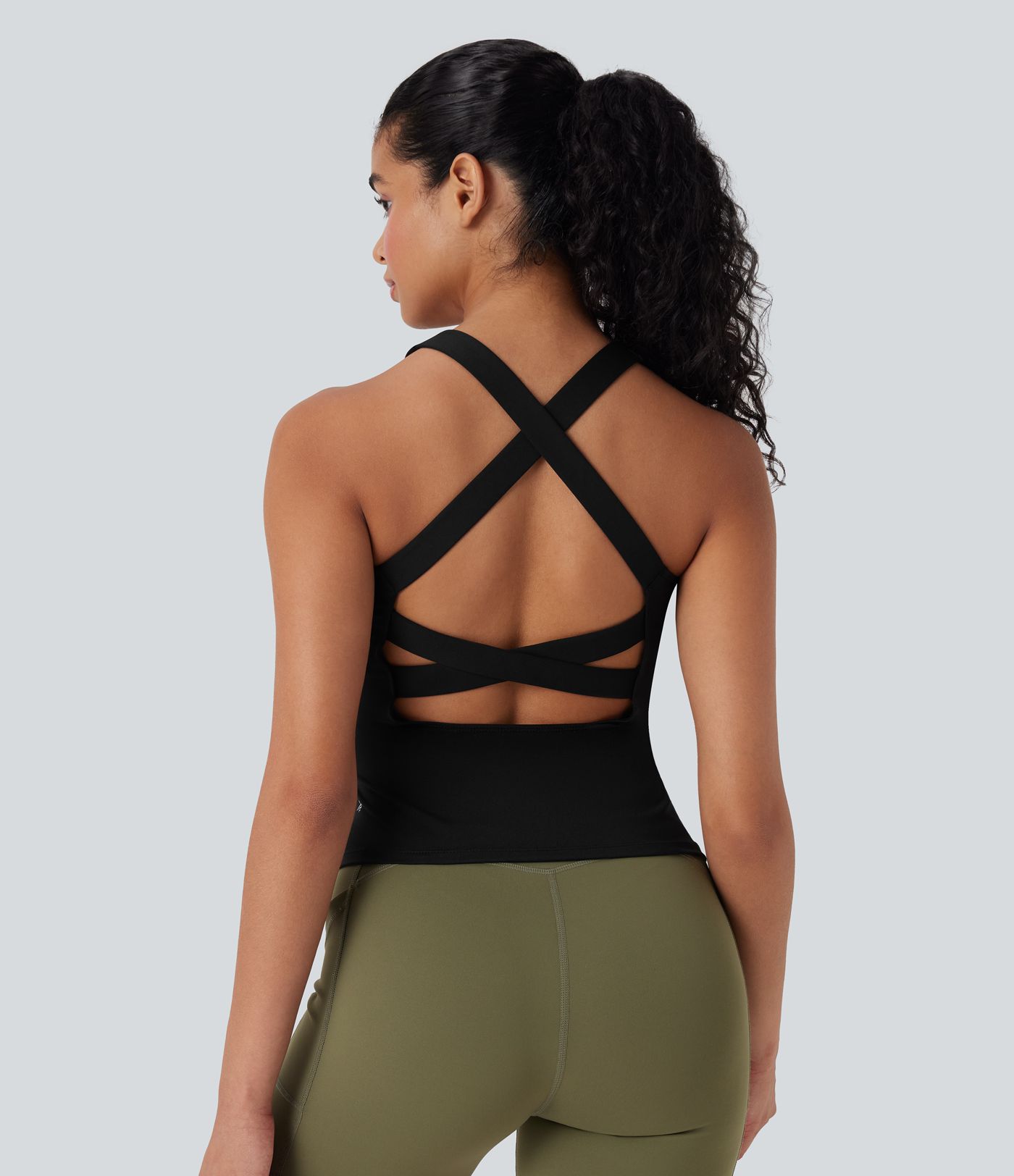 Débardeur de course sans dos avec bretelles croisées