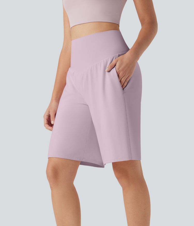 SoftlyZero™ Luftige High-Waist-Shorts mit Taschen und Kühl-Touch für Yoga-Bermuda