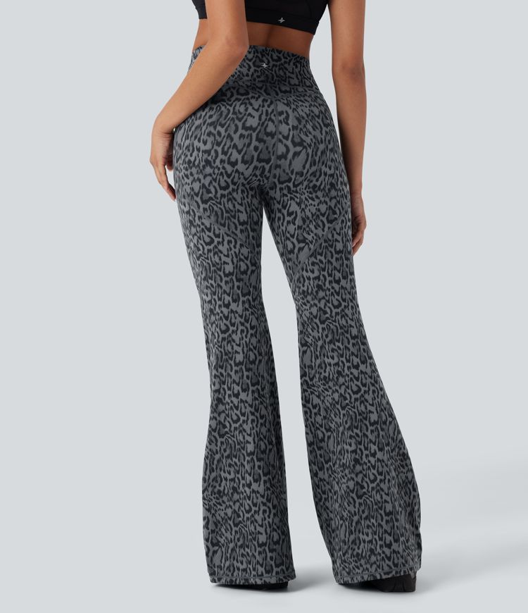Halara UltraSculpt™ Leopard Print High Waisted Tummy Control Butt Lifting Yoga Flare Leggings