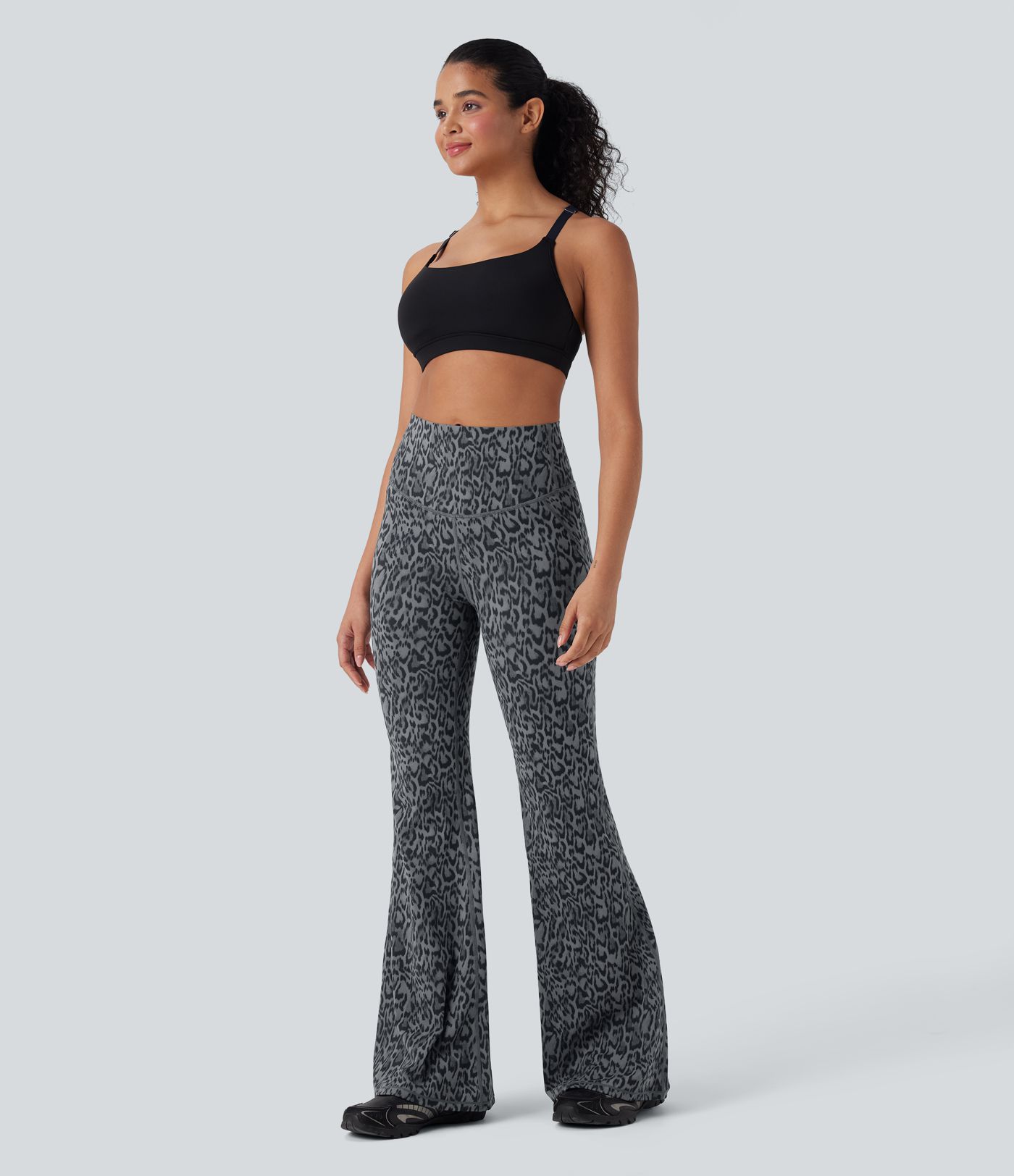 Halara UltraSculpt™ Leopard Print High Waisted Tummy Control Butt Lifting Yoga Flare Leggings