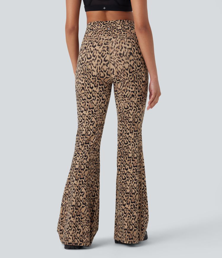 Halara UltraSculpt™ Leopard Print High Waisted Tummy Control Butt Lifting Yoga Flare Leggings
