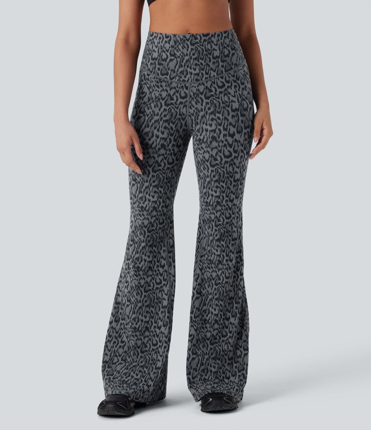 Halara UltraSculpt™ Leopard Print High Waisted Tummy Control Butt Lifting Yoga Flare Leggings
