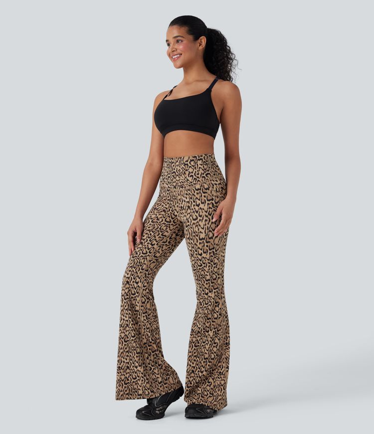 Halara UltraSculpt™ Leopard Print High Waisted Tummy Control Butt Lifting Yoga Flare Leggings