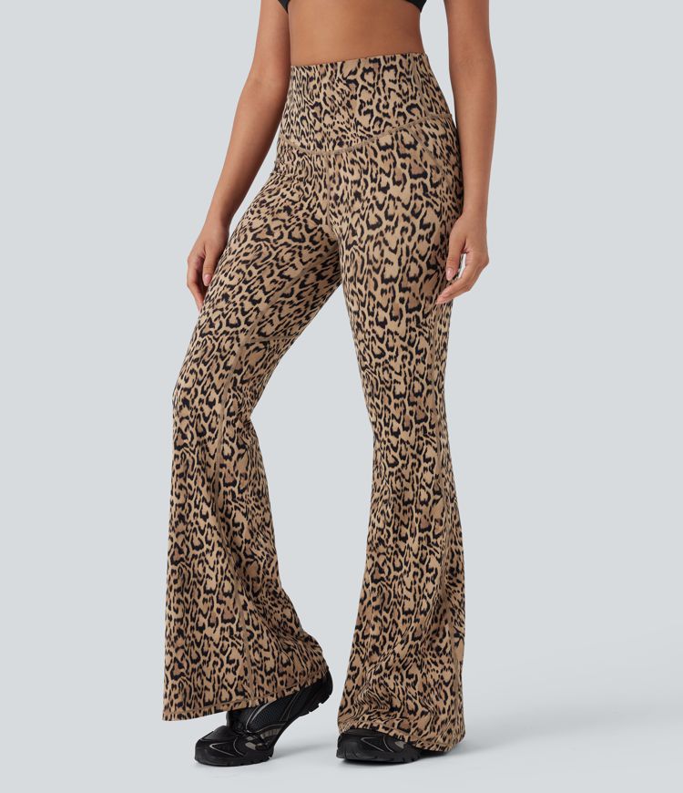 Halara UltraSculpt™ Leopard Print SoCinched High Waisted Tummy Control Butt Lifting Yoga Flare Leggings