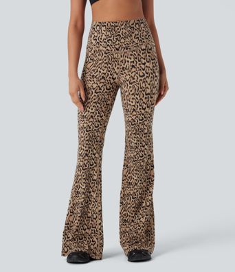 Halara UltraSculpt™ Leopard Print High Waisted Tummy Control Butt Lifting Yoga Flare Leggings