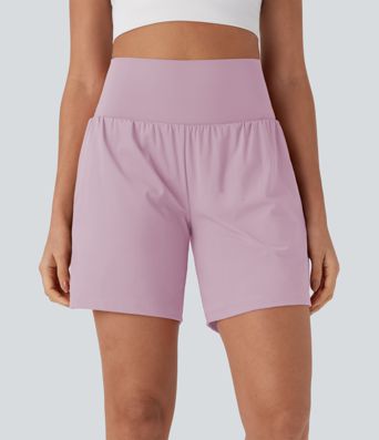 Softlyzero™ Airy Short de yoga 2-en-1 super taille haute avec poches et toucher frais 17,5 cm