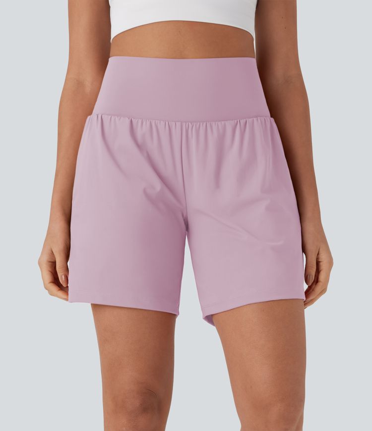 Softlyzero™ Airy Short de yoga 2-en-1 super taille haute avec poches et toucher frais 17,5 cm