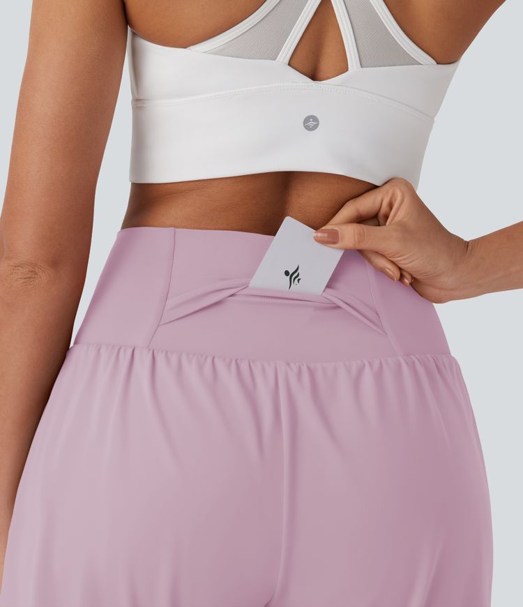 Softlyzero™ Airy Short de yoga 2-en-1 super taille haute avec poches et toucher frais 17,5 cm