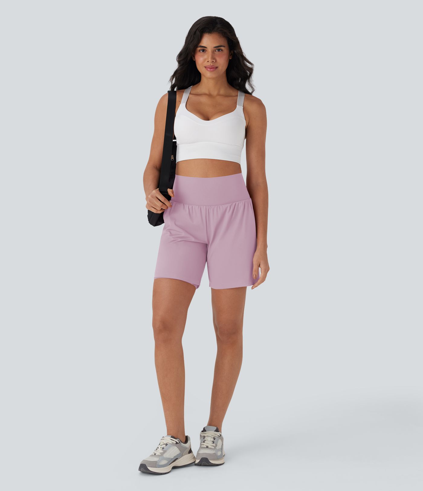 Softlyzero™ Airy Short de yoga 2-en-1 super taille haute avec poches et toucher frais 17,5 cm