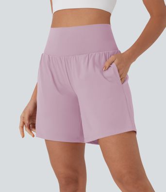 Softlyzero™ Airy Short de yoga 2-en-1 super taille haute avec poches et toucher frais 17,5 cm