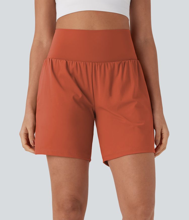 Softlyzero™ Airy Short de yoga 2-en-1 super taille haute avec poches et toucher frais 17,5 cm