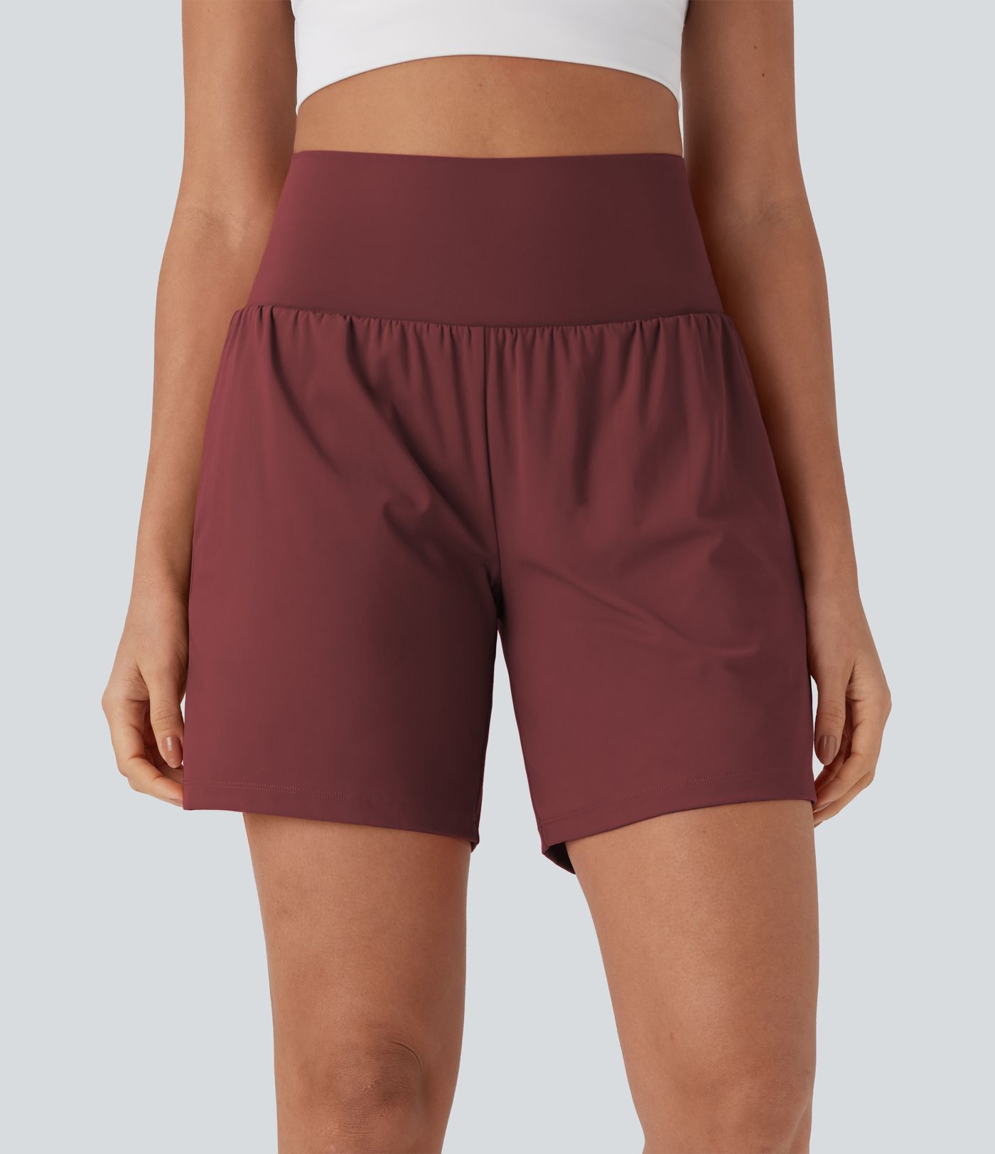 SoftlyZero™ Airy Super High Waisted 2-in-1 Cool Touch Yoga Shorts 7" with Pockets