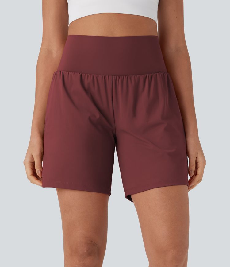 SoftlyZero™ Airy Super High Waisted 2-in-1 Cool Touch Yoga Shorts 7" with Pockets