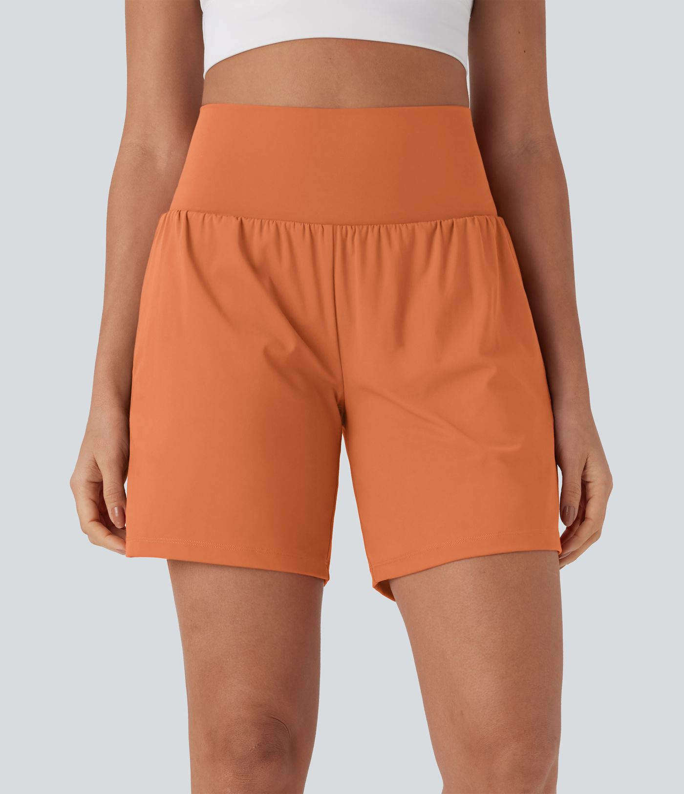 SoftlyZero™ Airy Super High Waisted 2-in-1 Cool Touch Yoga Shorts 7" with Pockets