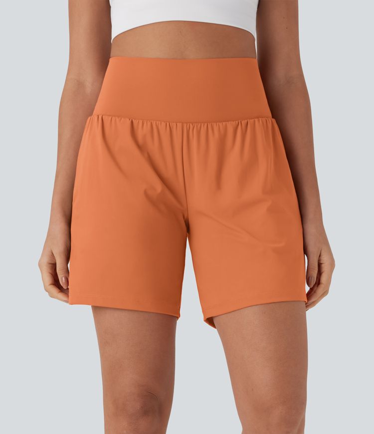 SoftlyZero™ Airy Super High Waisted 2-in-1 Cool Touch Yoga Shorts 7" with Pockets