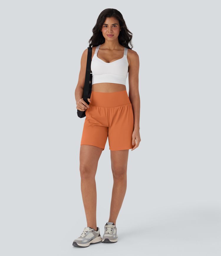 SoftlyZero™ Airy Super High Waisted 2-in-1 Cool Touch Yoga Shorts 7" with Pockets