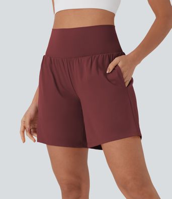 SoftlyZero™ Airy Super High Waisted 2-in-1 Cool Touch Yoga Shorts 7" with Pockets