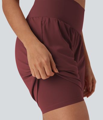SoftlyZero™ Airy Super High Waisted 2-in-1 Cool Touch Yoga Shorts 7" with Pockets