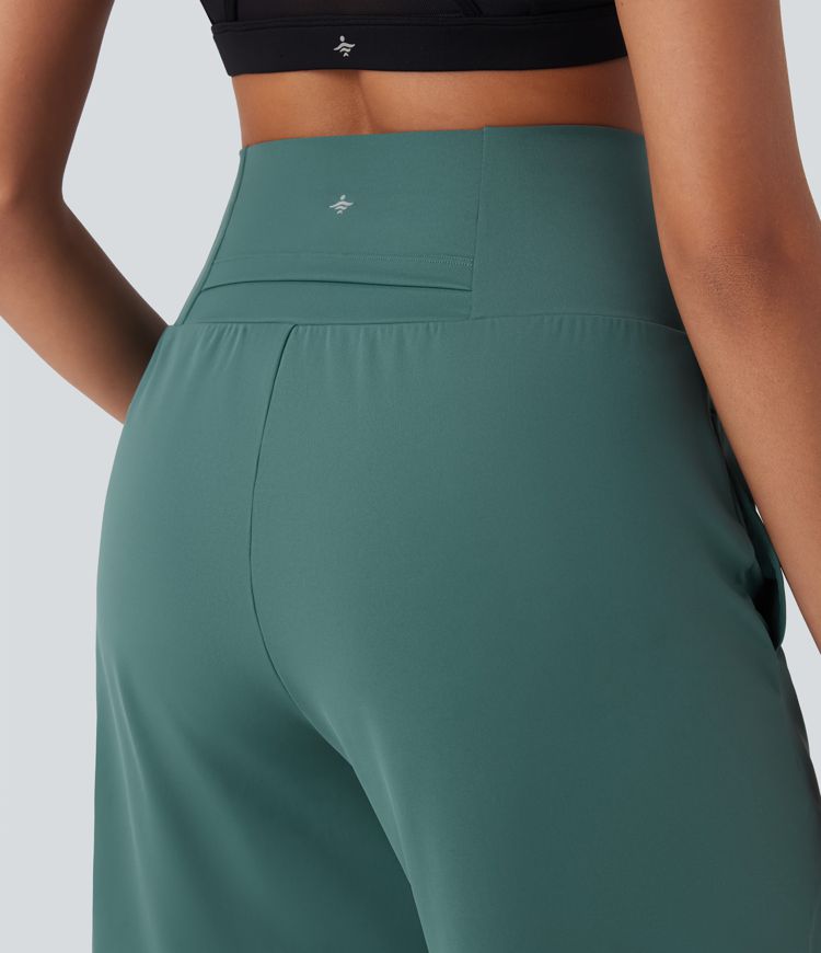 SoftlyZero™ Short de Yoga Bermuda Taille Haute avec Poches, Toucher Frais et Aérien