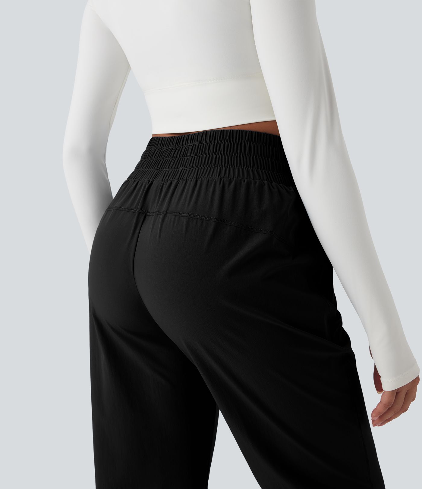 High Waisted Zipper Pockets Hiking Joggers