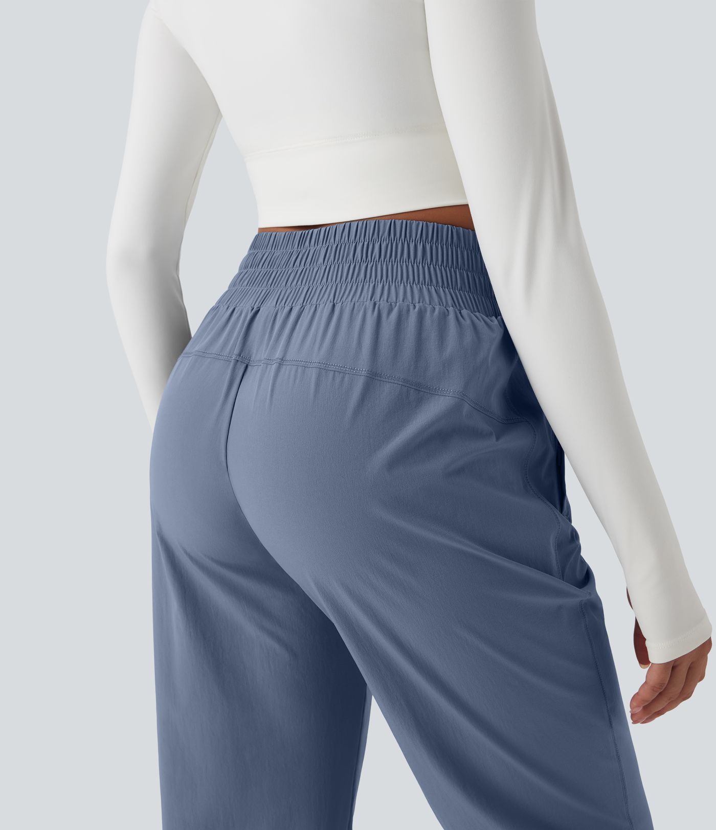 High Waisted Zipper Pockets Hiking Joggers