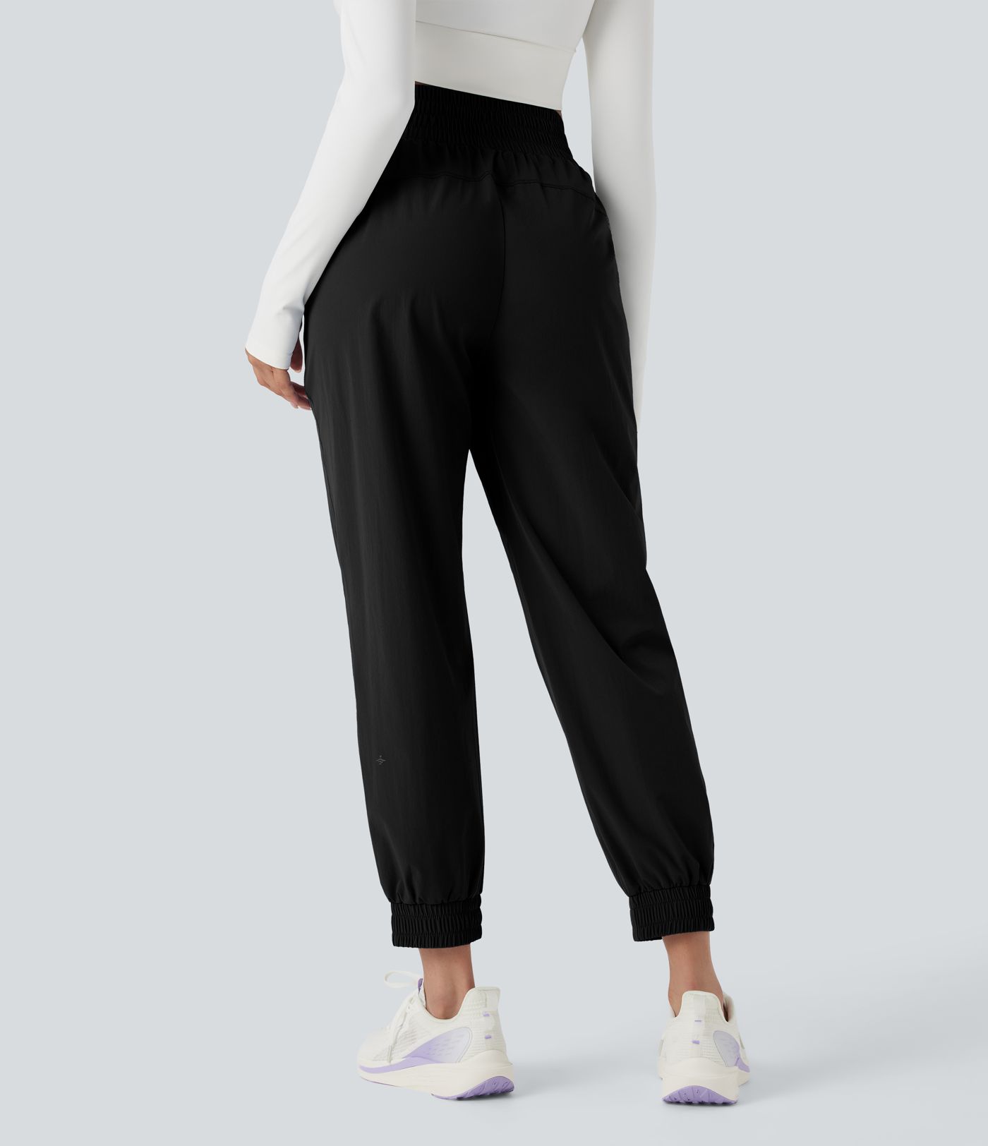 High Waisted Zipper Pockets Hiking Joggers