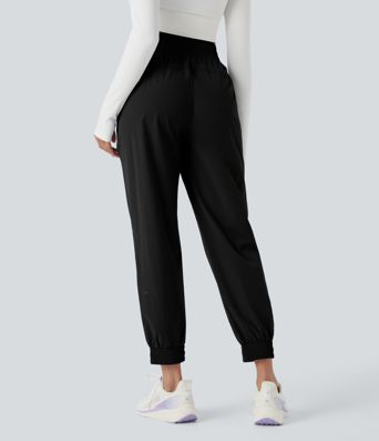 High Waisted Zipper Pockets Hiking Joggers