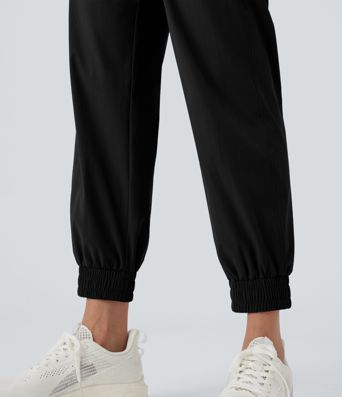High Waisted Zipper Pockets Hiking Joggers
